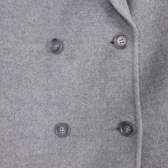 Uniqlo Wool Blend Pea Coat Womens SZ M Double Breasted Button Up Relaxed - Picture 7 of 10